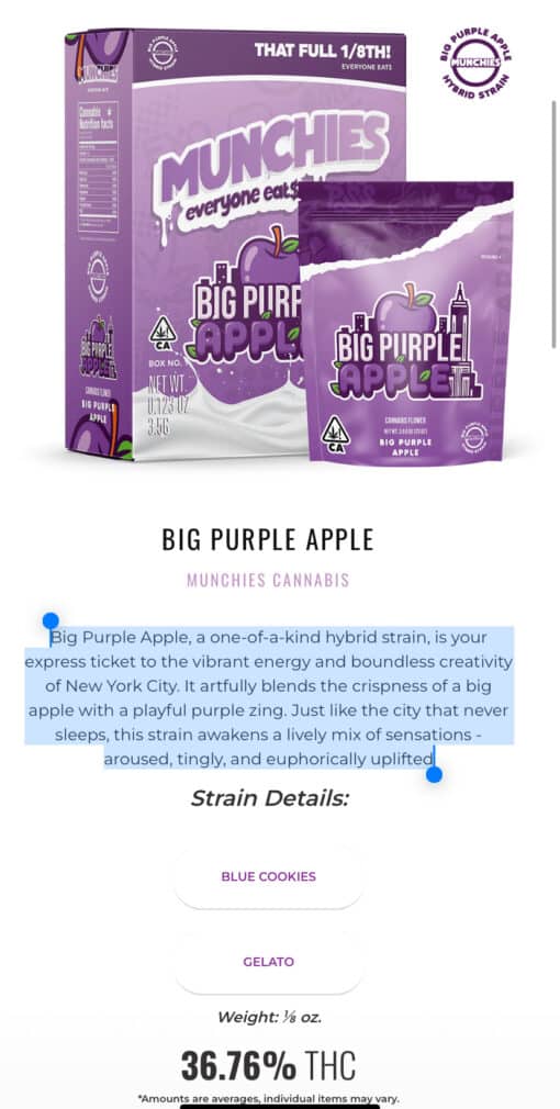 BIG PURPLE APPLE 3.5grams (MUNCHIES) 36%THC 🔥🔥 - Image 3