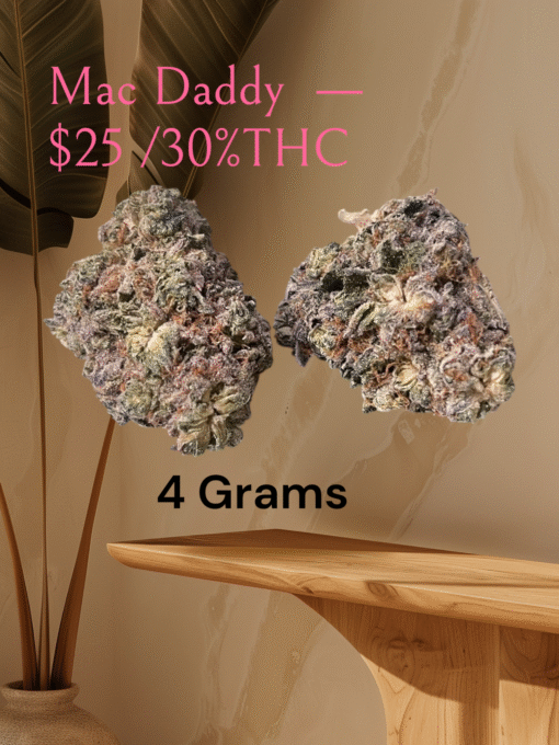 MAC DADDY 4GRAMS INDICA 31%THC 🏝️🔥SUMMER SALE 🏝️🔥