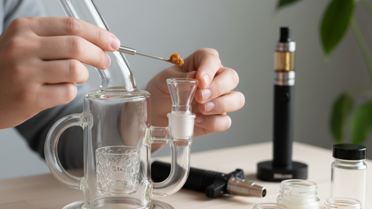 Blog Post: how do you smoke cannabis concentrates - Professional illustration