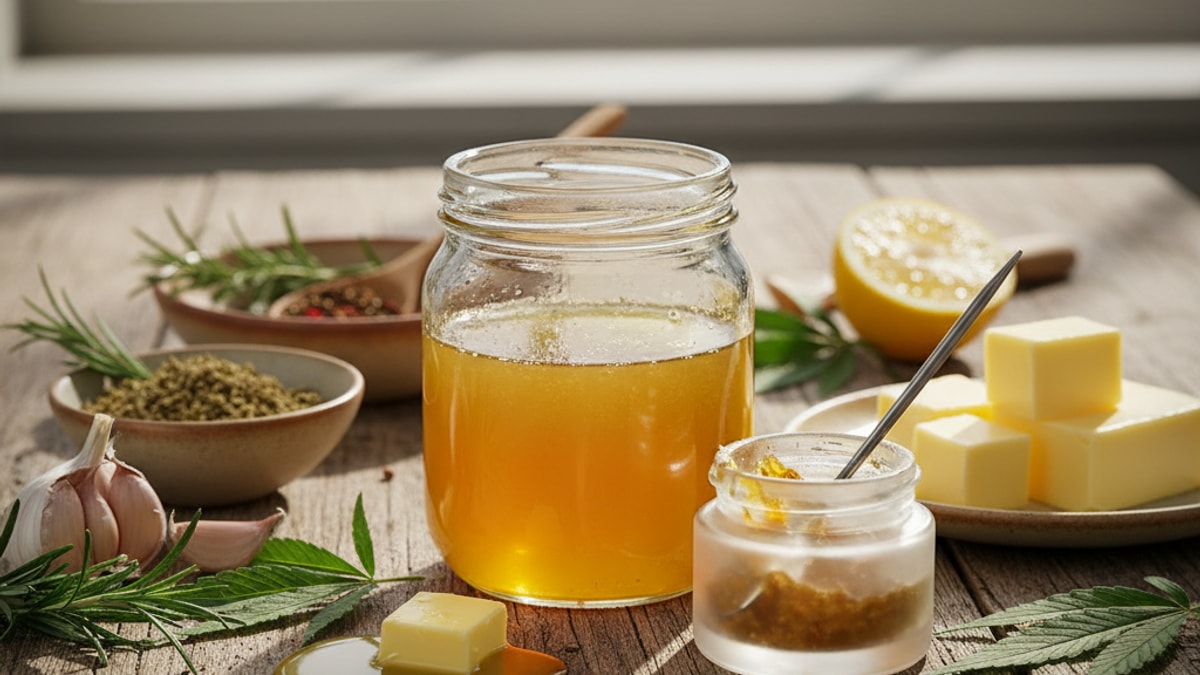 Blog Post: how to make cannabutter with concentrates - Professional illustration