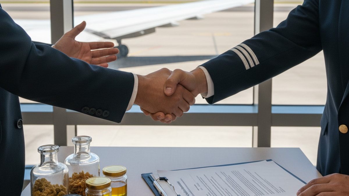 Blog Post: can you take cannabis concentrates on a plane - Professional illustration