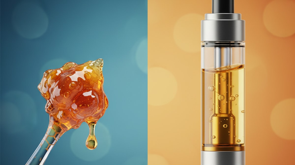 Blog Post: are concentrates stronger than carts - Professional illustration